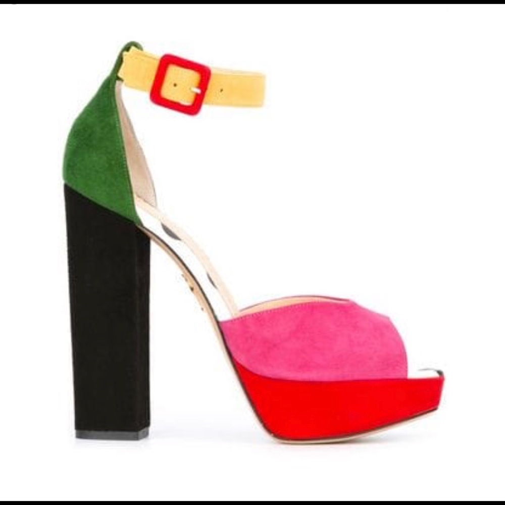 NIB Charlotte Olympia Color-blocked  Heels